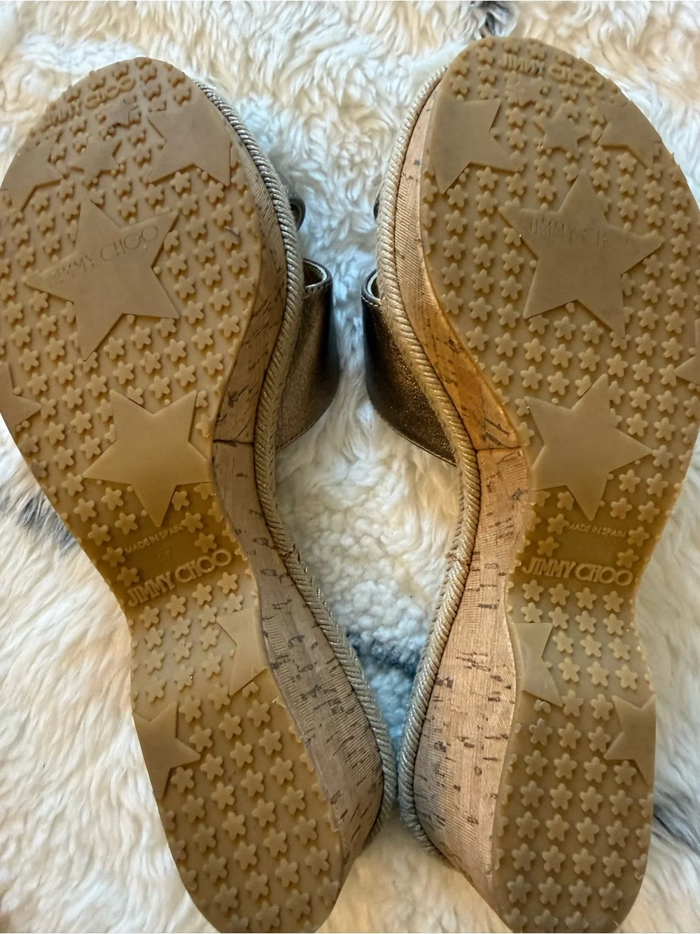 Jimmy Choo Metallic Bronze Crisscross Sandals